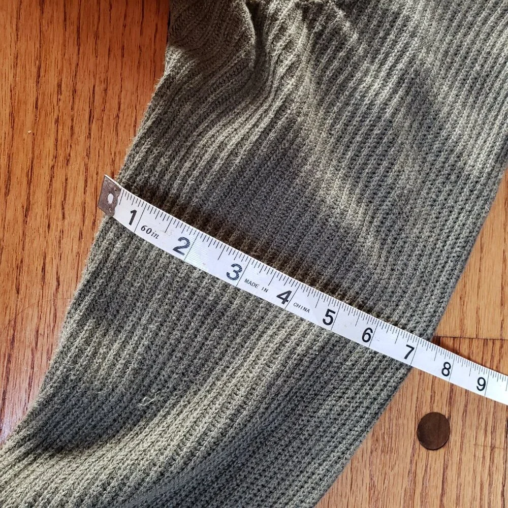 GAP Sage Green Oversized Boyfriend Cardigan Sweater Rib Knit Pockets S